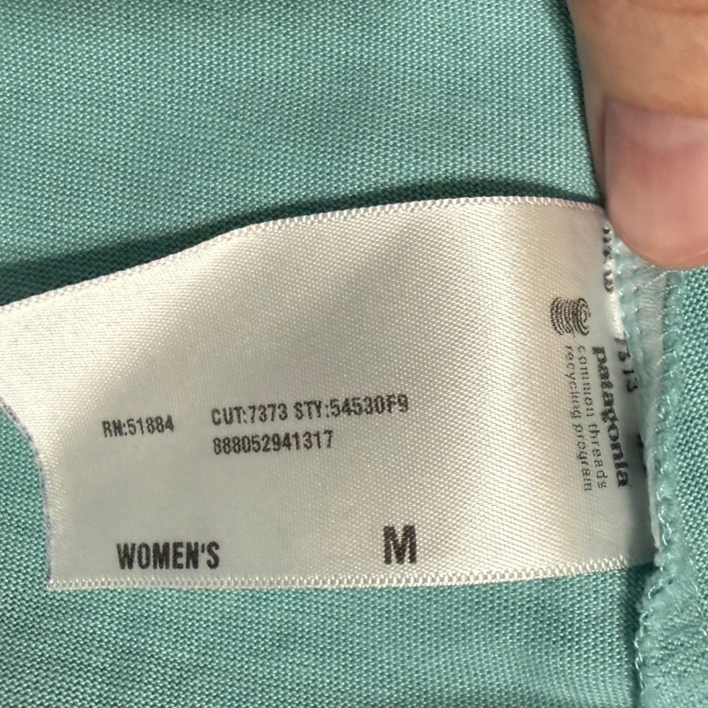 Patagonia Womens Aqua Blue Organic Cotton Tencel V-Neck Tunic Top 54530F9 M